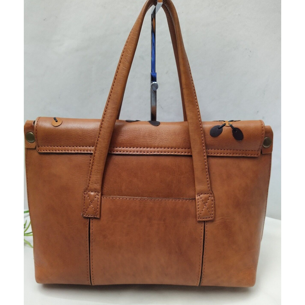 Patricia Nash New Tan Leather With Tag Double Handles Satchel Shoulder Bag - Picture 2 of 16